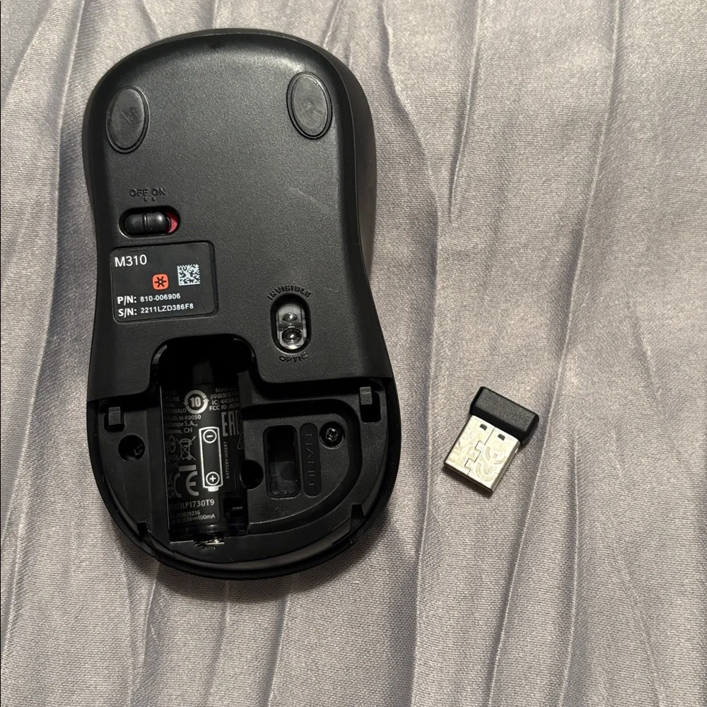 Logitech Black and Silver Wireless Mouse